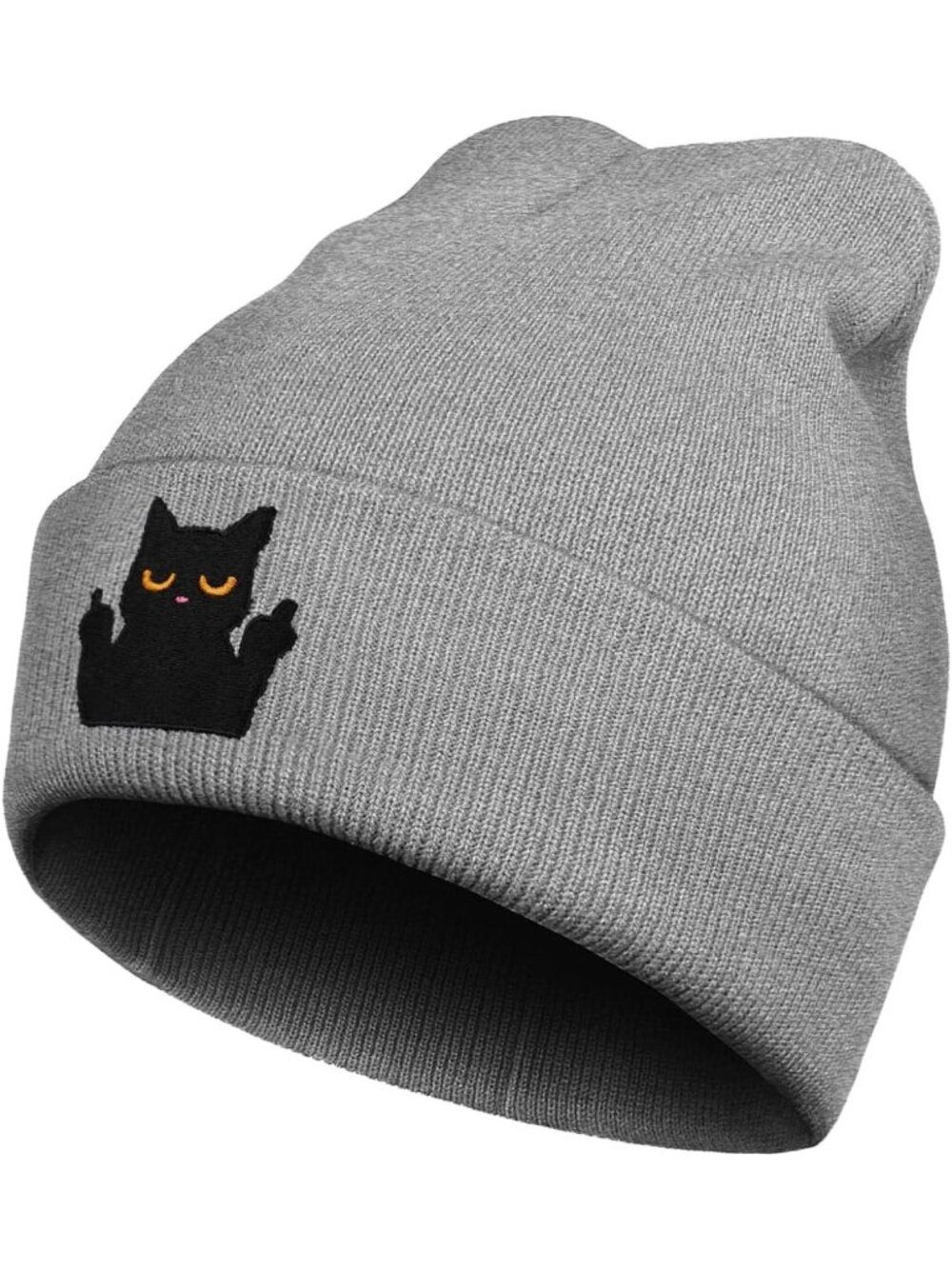 Funny Embroidered Beanie Hat - Soft, Washable Winter Knit Cap for Men & Women